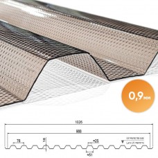 Прозорий хвилястий шифер полікарбонат 0,9 мм T76/18 бронзовий призма