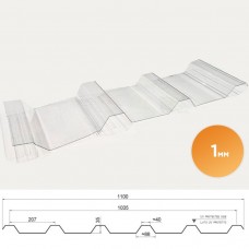 Прозорий хвилястий шифер полікарбонат 1 мм T207/35 прозорий